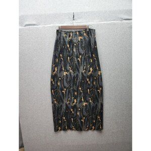 Pleated Floral Patterned Skirt By Rafael 100% Polyester Made In Italy Size L